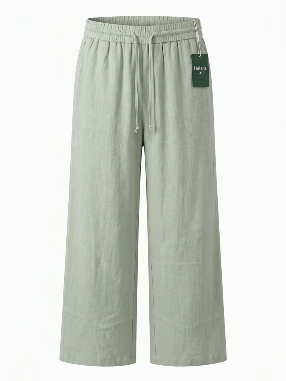 HALARA Relaxed Wide-Leg Drawstring Pants in Sage Green